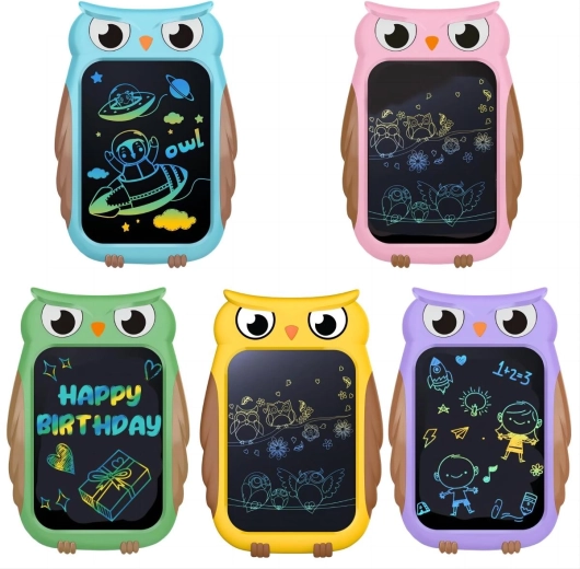 Tablette LCD pour enfants en forme de hibou 8,5" avec écran couleur et stylet