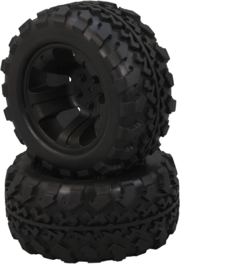 Roues avec jantes pour modèle RC Tiger 1:10, noires