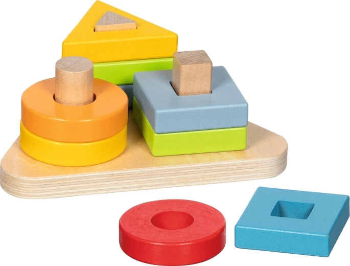 Jeu en bois triangulaire de tri et d’empilage - 1 pièce