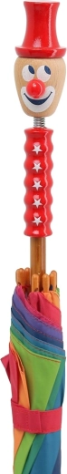 Poignée ludique en bois naturel avec clown