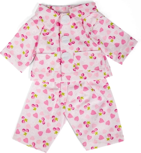 Bigjigs Toys pyjama rose avec cœurs et cerises pour poupée 34 cm