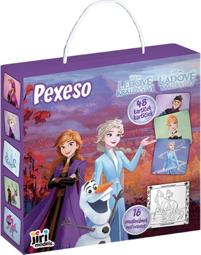 Jeu de mémoire (pexeso) en boîte avec coloriage La Reine des neiges