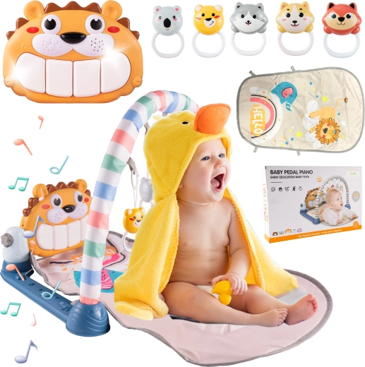 Tapis de jeu interactif avec piano – motif animalier