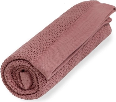 Vinter & Bloom couverture en coton bio Soft Grid evening rose