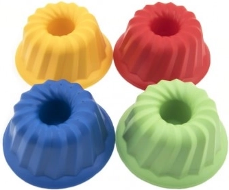 Moule à sable en forme de kouglof, plastique, 12 × 7 cm, coloris assortis