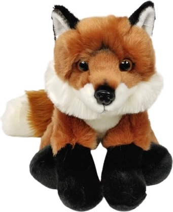 Renard gris en peluche assis 28 cm