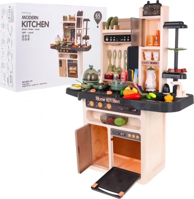Cuisinière pour enfants élégante avec robinet et brûleur interactif