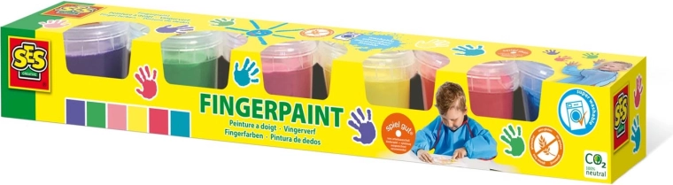 Peintures au doigt pour enfants 6×110 ml – SES Creative