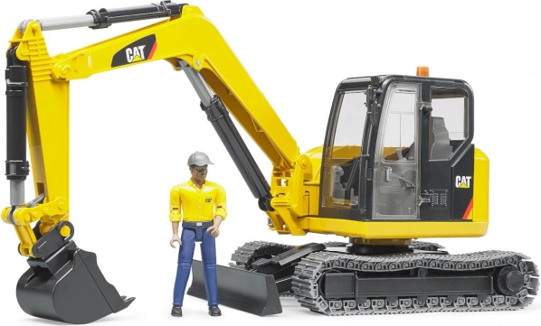 Mini-pelle Bruder CAT avec figurine d’ouvrier 1:16