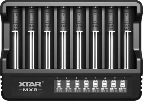 Chargeur d’accus XTAR MX8 Li-ion et Ni-MH