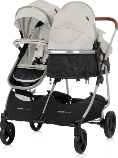 Poussette Chipolino pour jumeaux et frères et sœurs 2en1 Duo Smart biscotta