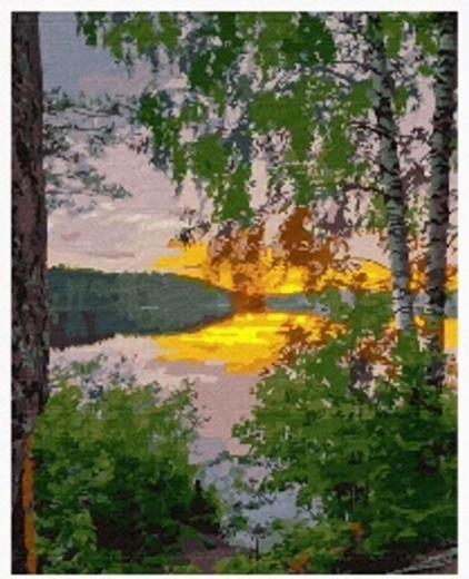 Norimpex peinture par numéros Lac dans la forêt 40 × 50 cm
