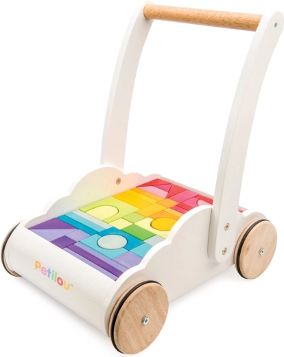 Trotteur en bois Rainbow Cloud avec cubes Le Toy Van