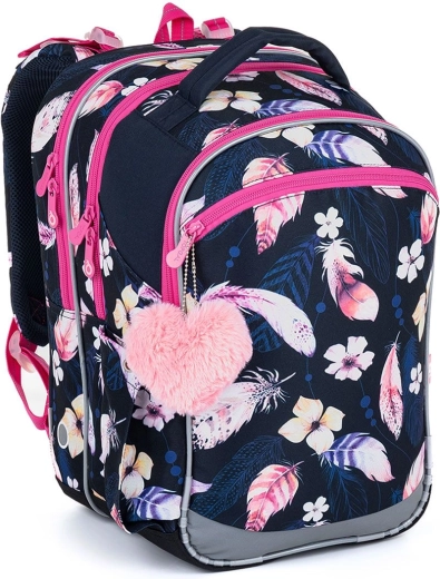Sac à dos scolaire Topgal COCO avec motif plume