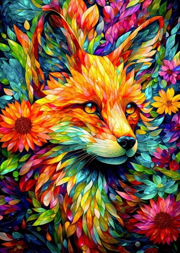 Enjoy puzzle renard fleuri 1000 pièces