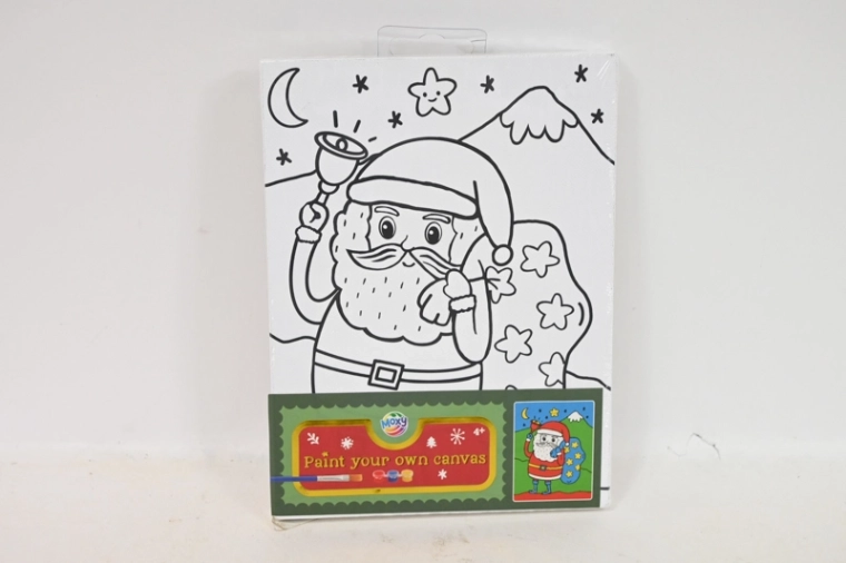 Peinture de Noël CCG sur toile Santa Claus 20 × 15 cm avec pinceau et peintures