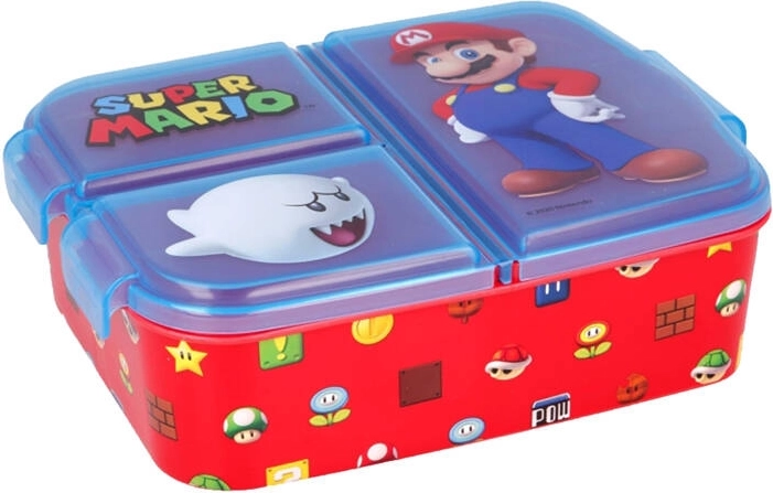 Boîte à goûter Stor Super Mario avec 3 compartiments (bleu-rouge)