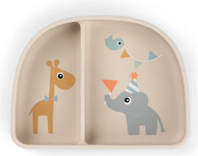 Done by Deer Stick&Stay Celebration, bol à ventouse avec compartiments, coloris sable