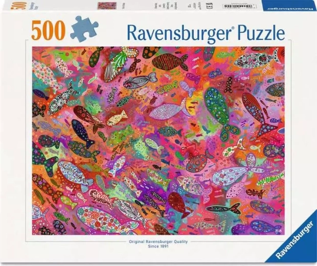 Puzzle Ravensburger poissons fuchsia 500 pièces