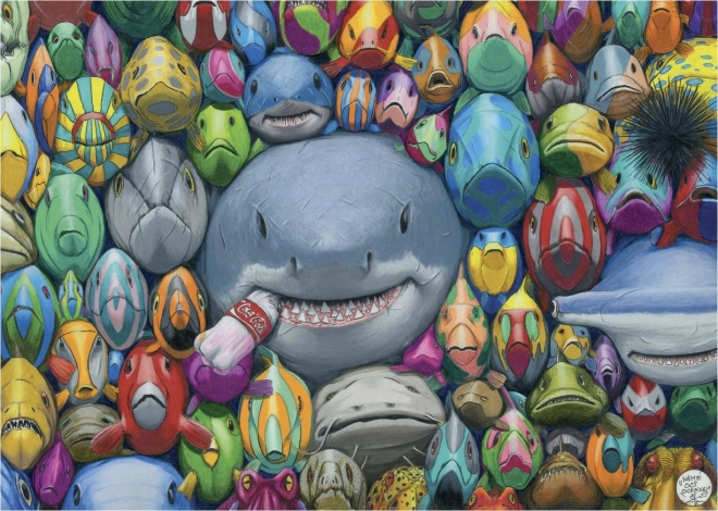 Puzzle poissons marins multicolores 1000 pièces