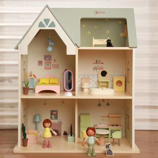 Maison de poupées entièrement équipée