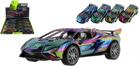 Voiture de sport en plastique à friction avec lumières et sons