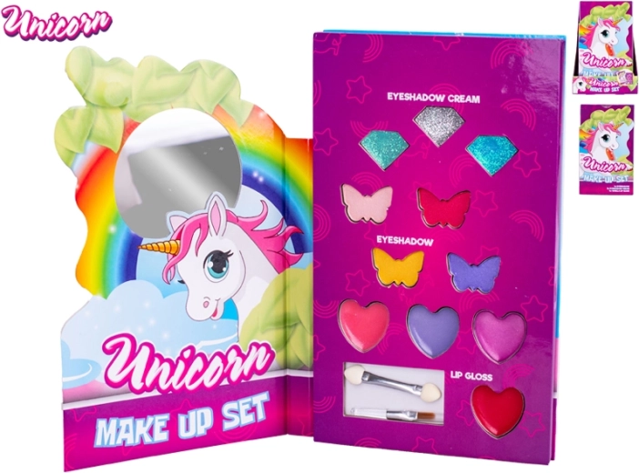 Palette de maquillage pour enfants Licorne avec fards, paillettes et gloss
