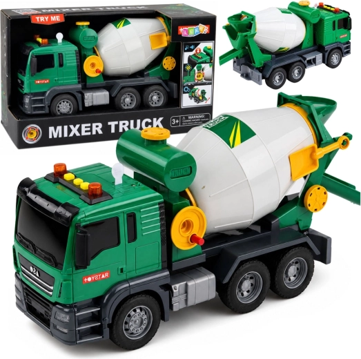 Camion malaxeur à béton Mixer Truck avec lumières et sons, vert