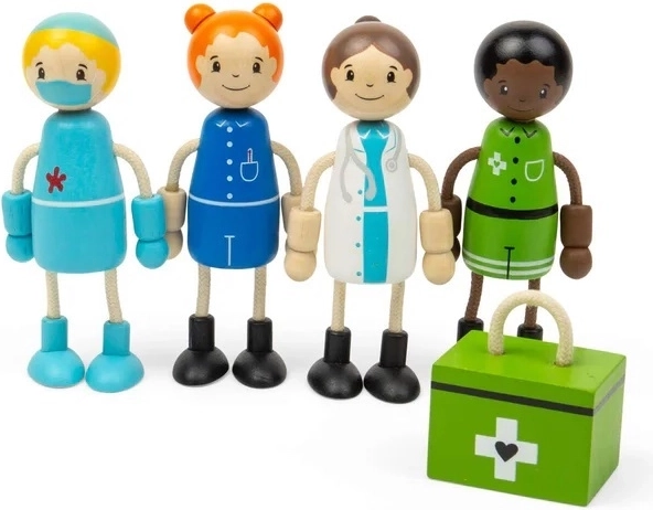Figurines en bois Tidlo – personnel soignant