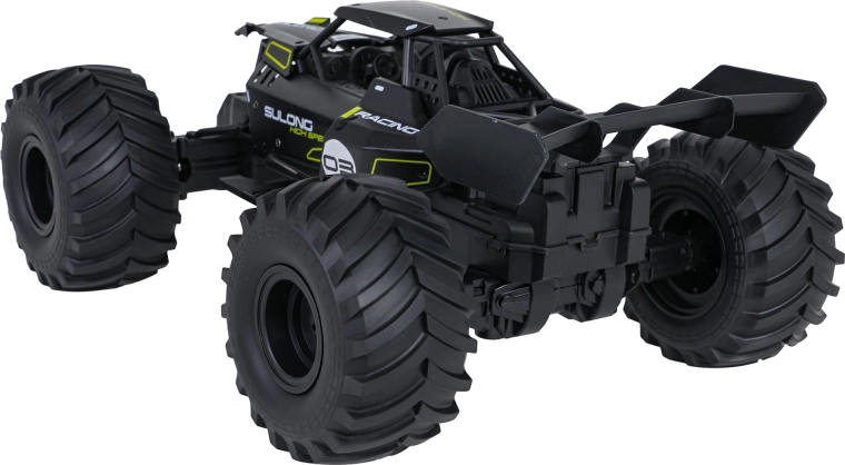 Suspension amortie et grands pneus en caoutchouc