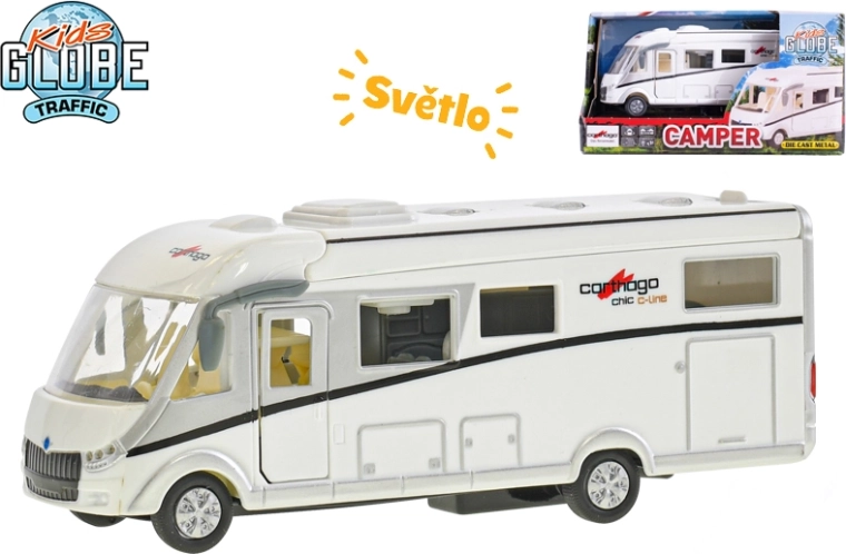 Kids Globe Traffic caravane CARTHAGO 16 cm avec éclairage et retour en arrière