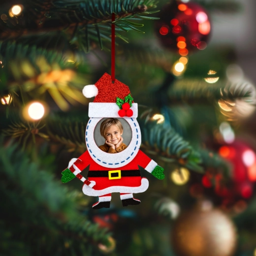 Décoration de Noël suspendue en feutre avec clochette 13 × 17 cm - 1 pièce