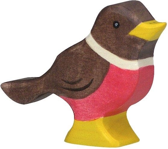 Holztiger figurine en bois rouge-gorge (robin) - 1 pièce
