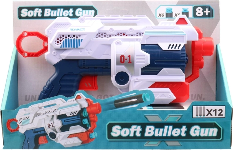 Pistolet en plastique avec projectiles pour enfants 28,5 cm