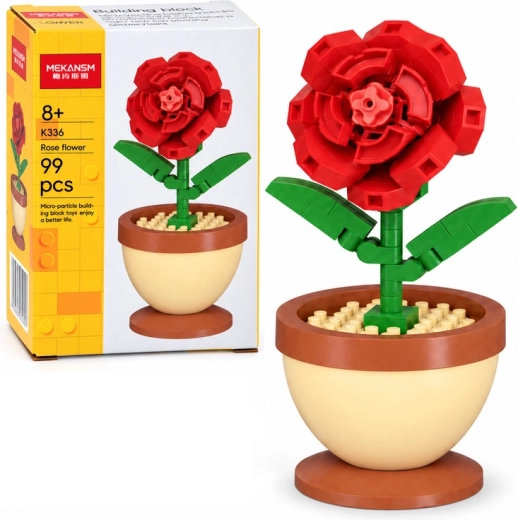 Maquette de construction technique mini rose en pot - 1 pièce