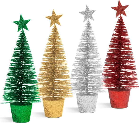 Mini sapin de Noël à surface pailletée, 18 cm - 1 pièce