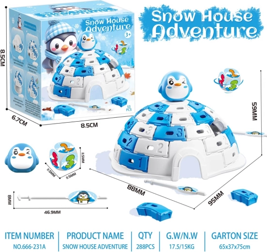 Jeu d’adresse igloo de glace avec pingouin