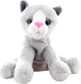 Chat en peluche gris 15 cm