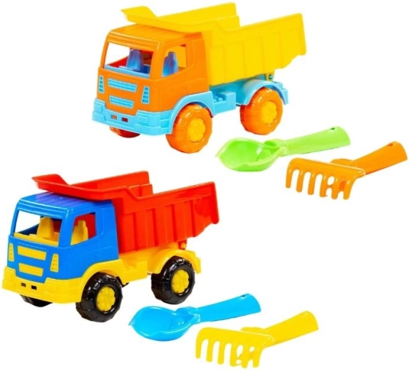 Set de sable Auto Salute avec pelle et râteau