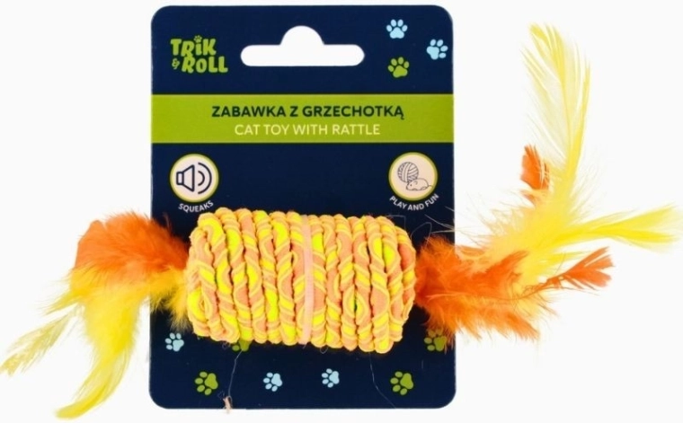 Hochet pour chat avec plumes