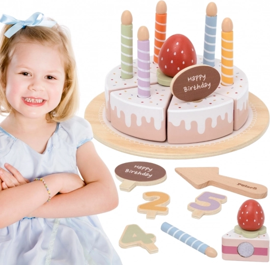 Viga gâteau d’anniversaire en bois à découper