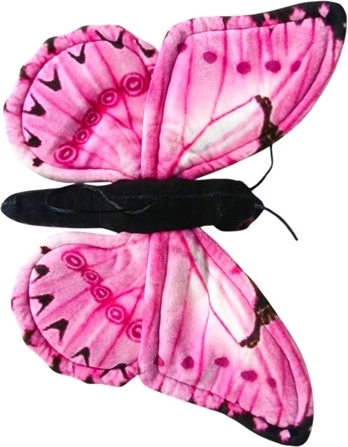 Papillon monarque rose en peluche 30 cm