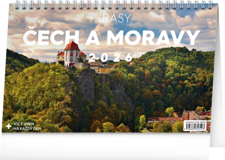 Calendrier de bureau Beautés de Bohême et Moravie 2026