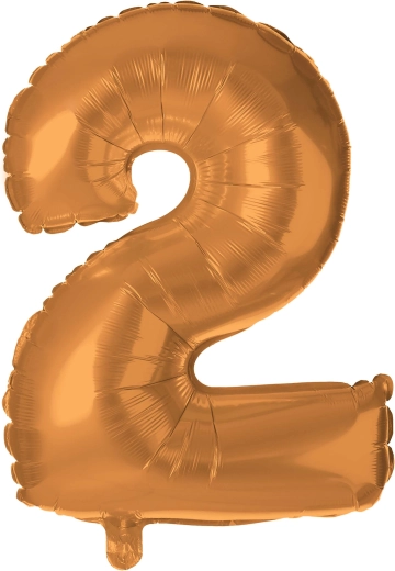Ballon en aluminium chiffre 2 30 cm bronze TORO