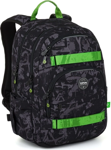 Sac à dos étudiant Topgal Viki graffiti vert