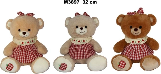 Ours en peluche avec robe 32 cm - 1 pièce