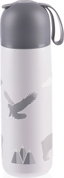 Thermos en inox à isolation sous vide avec poignée en silicone, 400 ml, montagnes