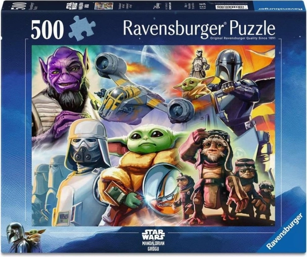 Puzzle Ravensburger Star Wars : Mandalorian et Grogu 500 pièces