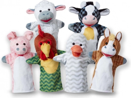 Set de marionnettes à main – animaux de la ferme, 6 pcs