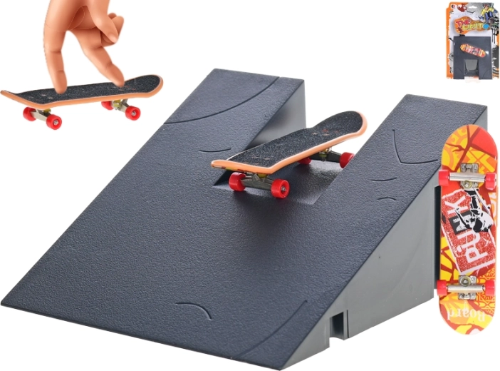 Skateboard finger 9,5 cm avec rampe – ensemble métal et plastique pour enfants